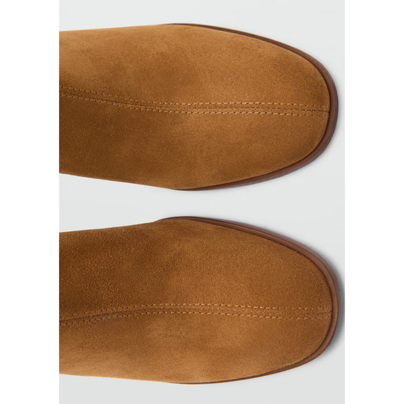 NEW MANGO MNG MEDIUM BROWN HEEL SUEDE ANKLE BOOTS BOOTIE SZ 40 US 9 - Picture 6 of 11